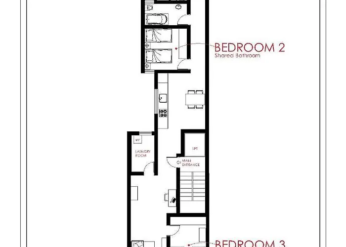 F5 2, Private Two Single Beds Shared Bathroom In Shared Flat